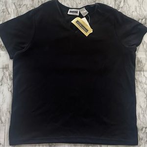 NWT Vintage PROPHECY by Sag Harbor Womens Flat Back Black Knit Top Shirt Sz 1X